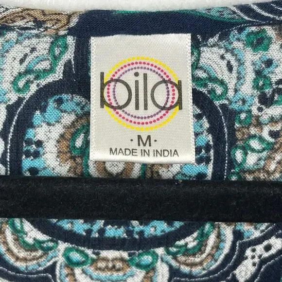 Bila Women Sleeveless dress Boho Beach Paisley Size M embroidered multicolor - Picture 3 of 11